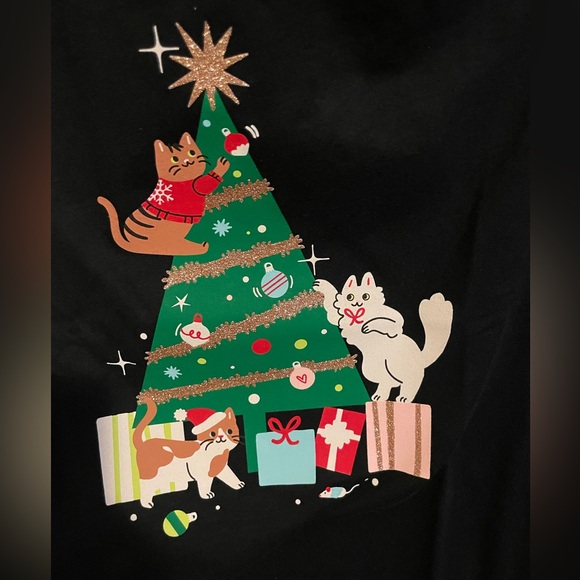 Sz XXL (16/18) Cat & Jack girls pull over crewneck long sleeve top black - Picture 4 of 7